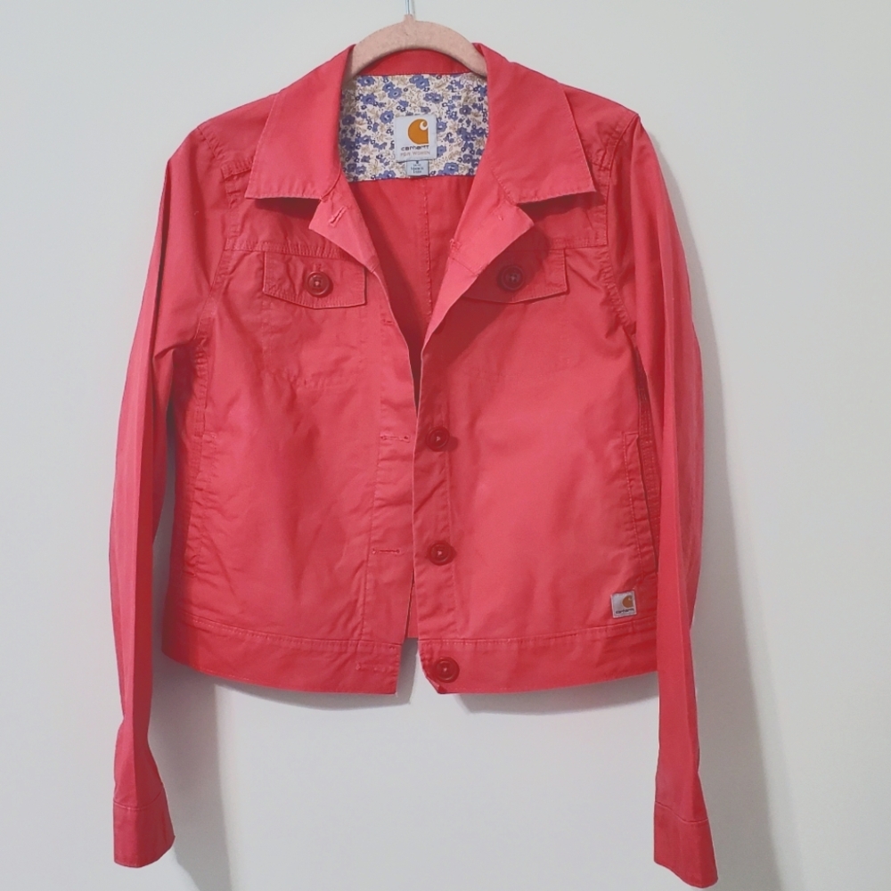 Carhartt Womens Utility Trucker Button Front Jacket Size Small